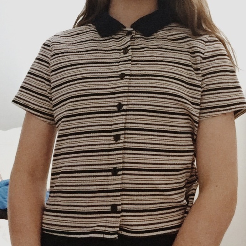 ✨Striped collar shirt✨
